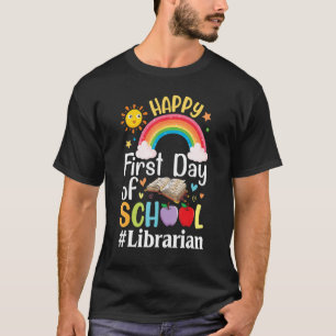Camiseta Libros arcoiris brillantes primer día escolar L
