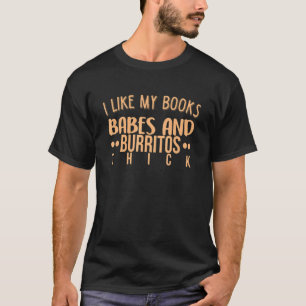 Camiseta Libros Babes Burritos Booklover Bookworm Single Th