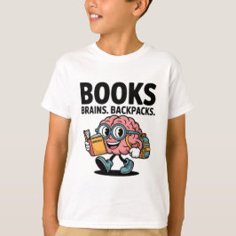 Camiseta Libros Brains Mochilas Funny School Brain Brain
