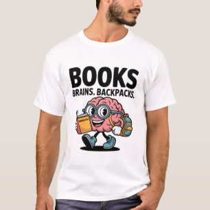 Camiseta Libros Brains Mochilas Funny School Brain Brain