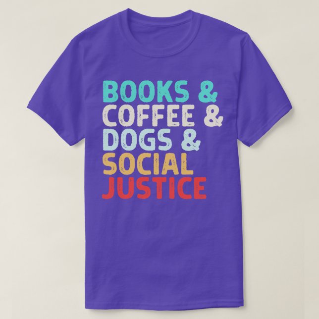 Camiseta Libros café perros justicia social (Diseño del anverso)