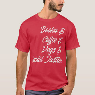 Camiseta Libros café perros justicia social I