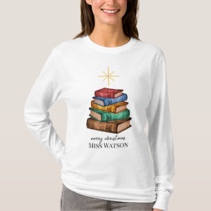 Camiseta Libros Camisas personalizadas del profesor del árb
