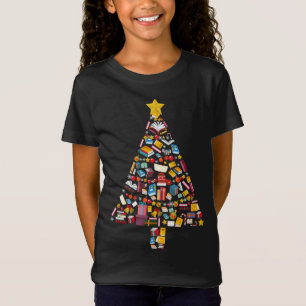 Camiseta Libros Club de lectura de árboles de Navidad Bibli
