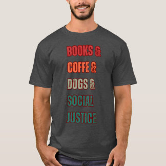 Camiseta LIBROS COFFE PERROS boy retro