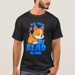 Camiseta Libros Corgi Leyendo Amor Castigo Chiste De Palabr