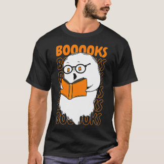 Camiseta ¡Libros! Cute fantasma leyendo libros de la biblio