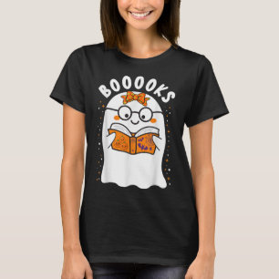 Camiseta ¡Libros! Cute fantasma leyendo libros de la biblio