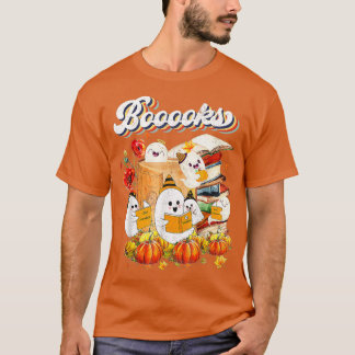 Camiseta ¡Libros! Cute fantasma leyendo libros de la biblio