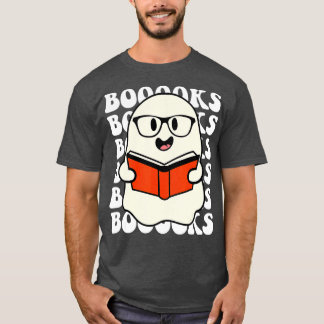 Camiseta ¡Libros! Cute fantasma leyendo libros de la biblio