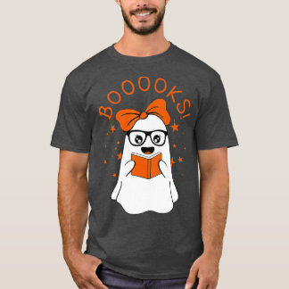 Camiseta ¡Libros! Cute fantasma leyendo libros de la biblio