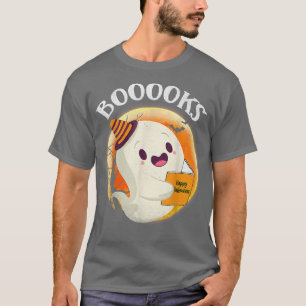 Camiseta ¡Libros! Cute fantasma leyendo libros de la biblio