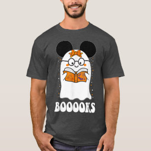 Camiseta ¡Libros! Cute fantasma leyendo libros de la biblio