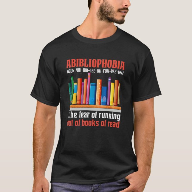 Camiseta Libros de Abibliofobia: lectura de librero (Anverso)
