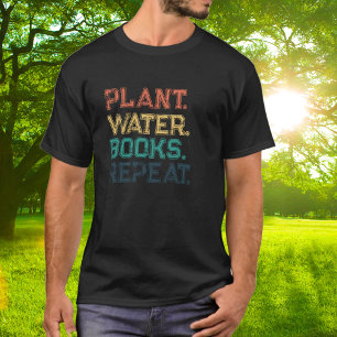 Camiseta Libros de Agua de Plantas Tipografía Colorida Repi
