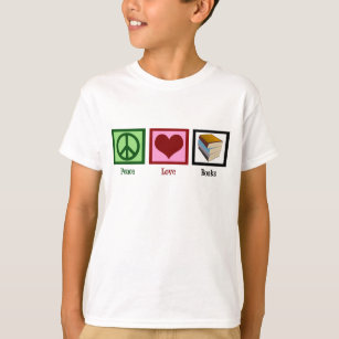 Camiseta Libros de amor por la paz adoran a los niños de lo