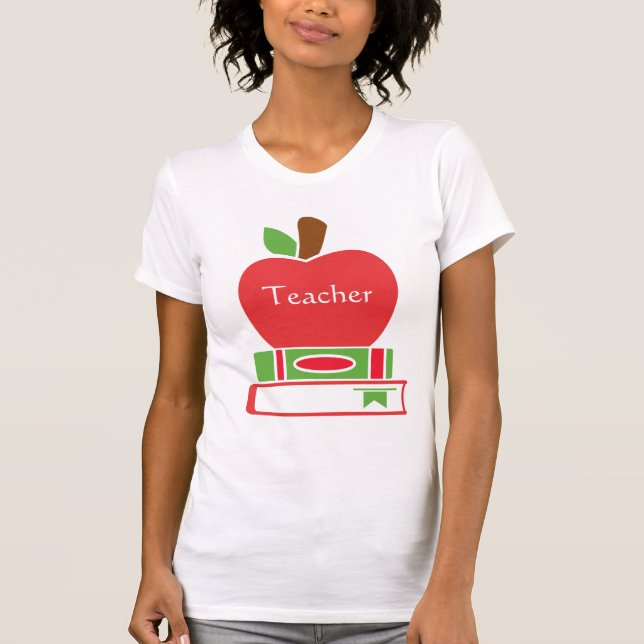 Camiseta Libros de Apple Rojo para profesores de Guay (Anverso)