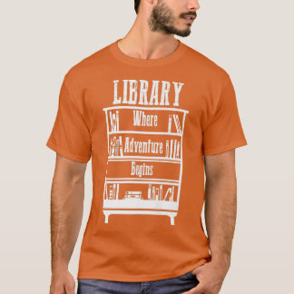 Camiseta Libros de biblioteca donde empieza la aventura