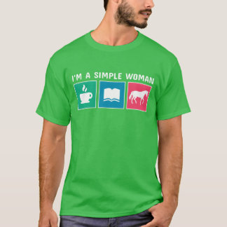 Camiseta Libros De Café Caballo, Soy Una Simple Mujer chica