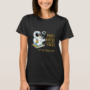 Camiseta libros de café owls leídos