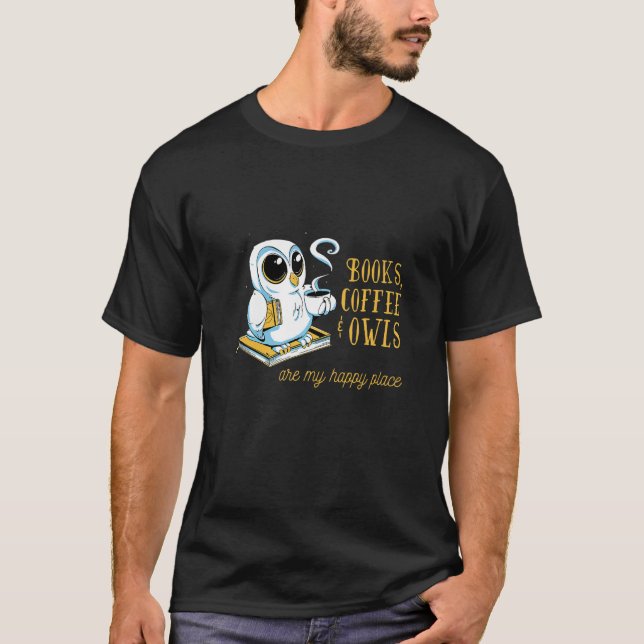 Camiseta libros de café owls leídos (Anverso)