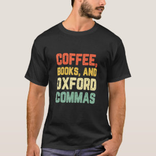 Camiseta Libros De Café Y Commas De Oxford Vintage Navidad