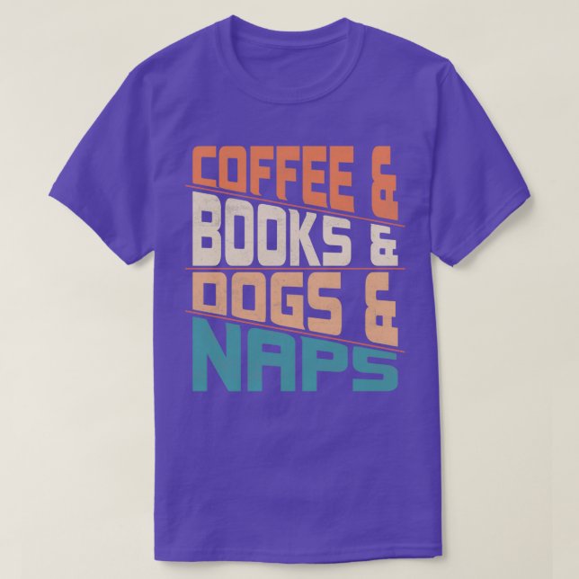 Camiseta Libros De Café Y Perros... ...Napas Cafeinados Per (Diseño del anverso)