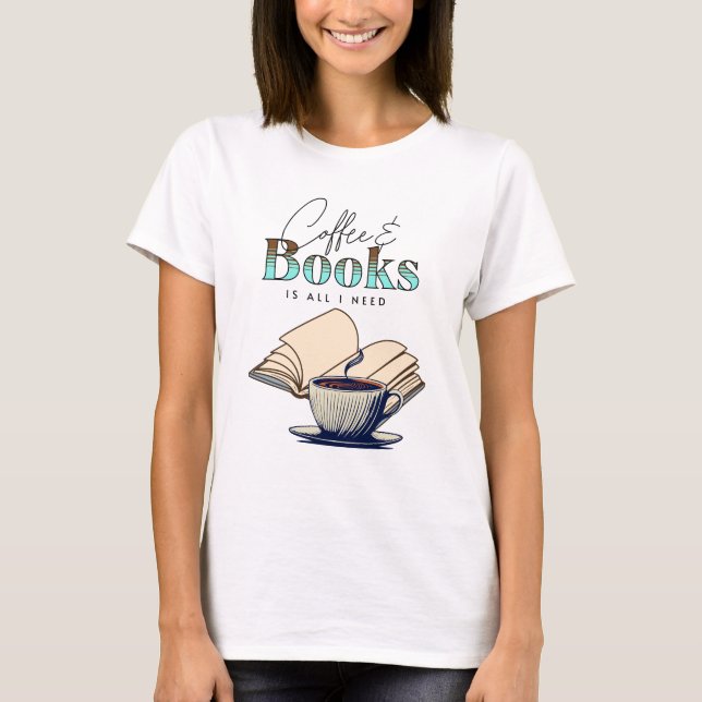 Camiseta Libros de época y amantes del café (Anverso)