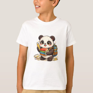 Camiseta Libros de estudiante panda - Lindo regreso a la es