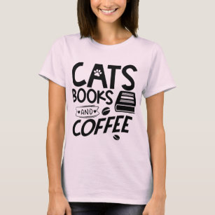 Camiseta Libros De Gatos Coffee Typography Cita Diciendo Gu