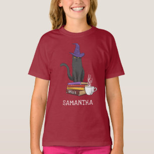 Camiseta Libros de Gatos Poción y Hechizos Halloween Person