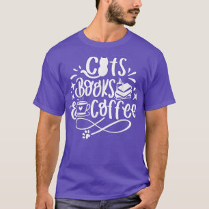 Camiseta Libros de gatos y cafés divertidos gatitos bibliot