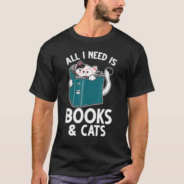 Camiseta Libros De Gatos Y Lectura De Gatos (Anverso)