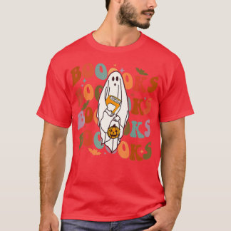 Camiseta Libros de Halloween adoran libro fantasma leyendo