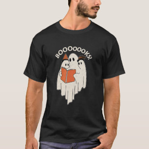 Camiseta Libros de Halloween Booooks Fantasma Lindo Bibliot