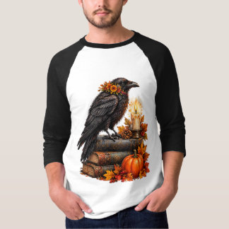 Camiseta Libros de Halloween de calabaza cuervo gótico