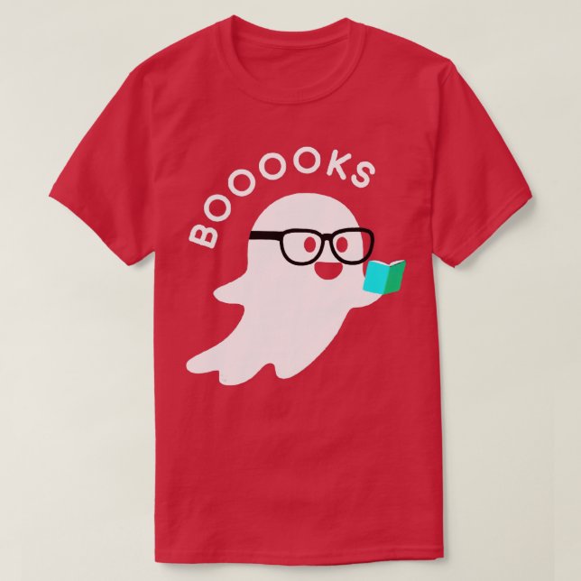 Camiseta Libros de Halloween Fantasma Leer libros Libreta (Diseño del anverso)