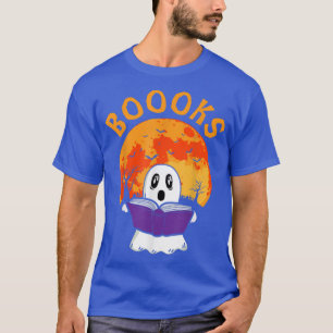 Camiseta Libros de Halloween Fantasma leyendo a la maestra