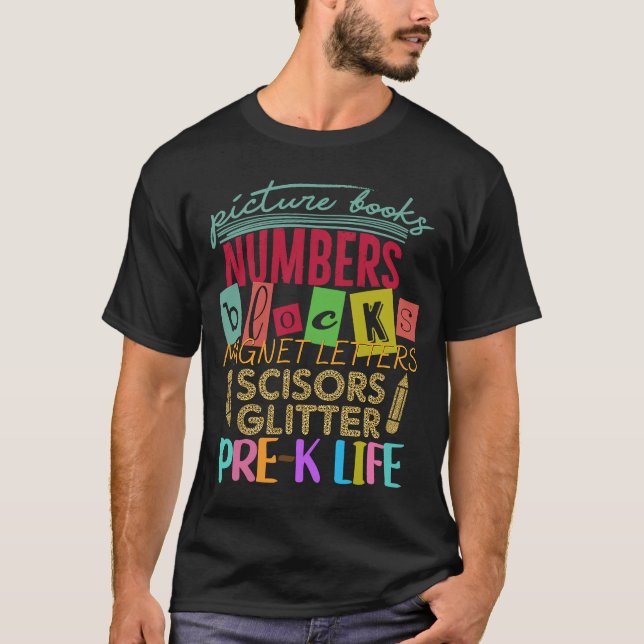 Camiseta Libros de imágenes: los números bloquean la vida a (Anverso)