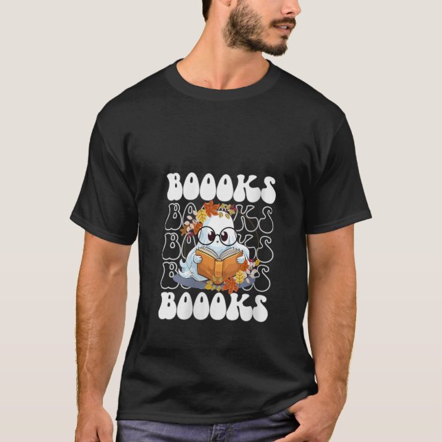 Camiseta Libros De Lectura Cuidada Fantasma Libro Retro Lov (Anverso)