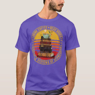 Camiseta Libros De Lectura De Café Para Bebidas Desmantelar