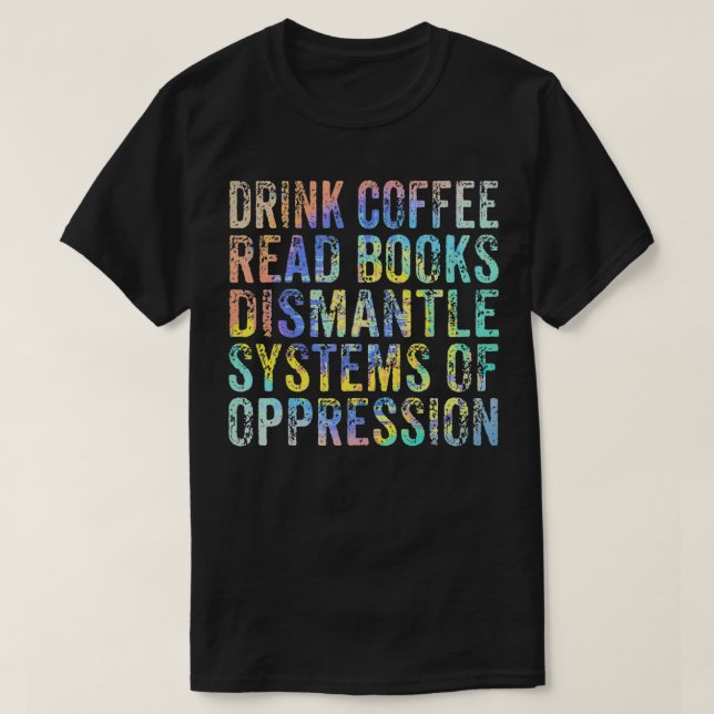 Camiseta Libros De Lectura De Café Para Bebidas Desmantelar (Diseño del anverso)
