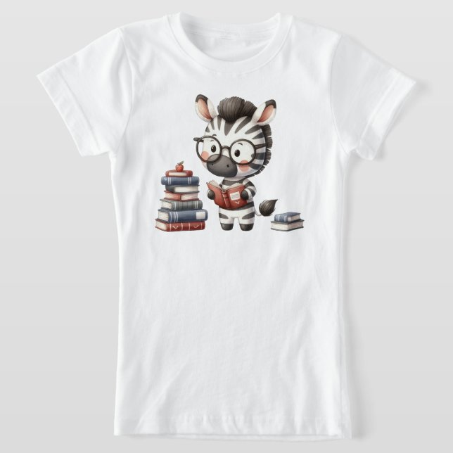Camiseta Libros de lectura de cebra. (Distribución)