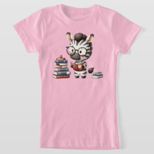 Camiseta Libros de lectura de cebra.