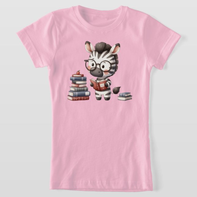Camiseta Libros de lectura de cebra. (Distribución)