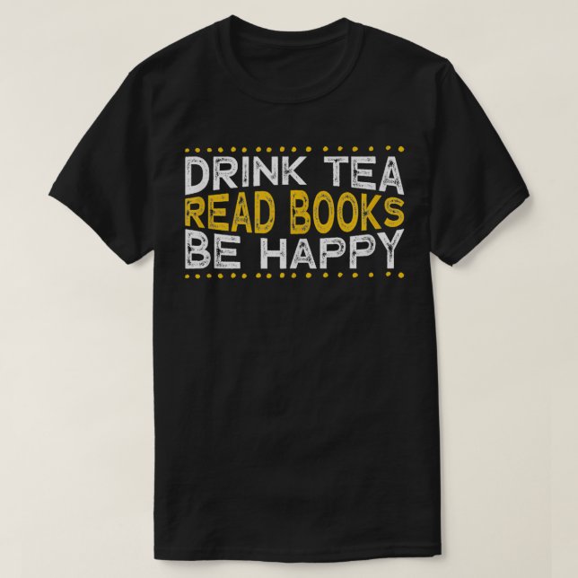 Camiseta Libros de lectura de té para beber 2 (Diseño del anverso)