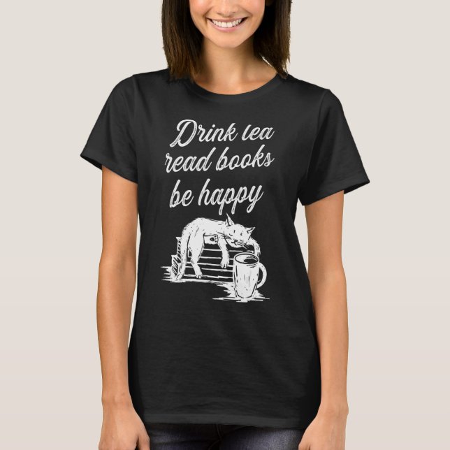 Camiseta Libros de lectura de té para beber 2 (Anverso)