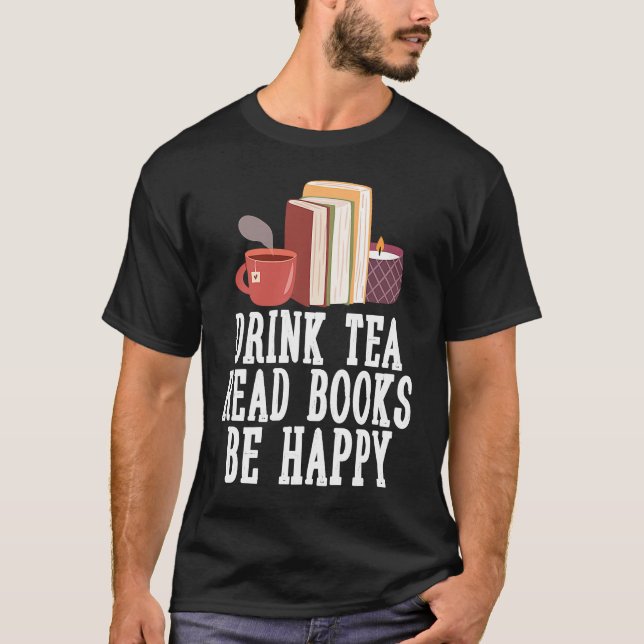 Camiseta Libros de lectura de té para beber 23 (Anverso)