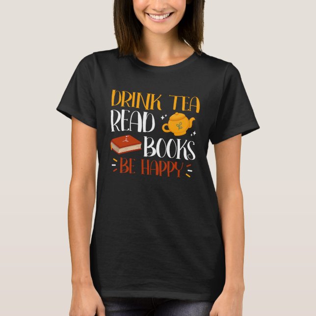Camiseta Libros de lectura de té para beber 26 (Anverso)