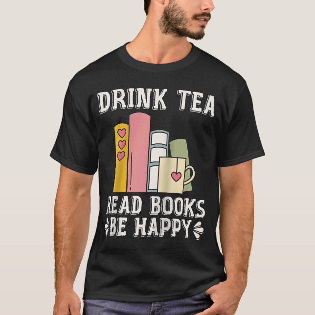 Camiseta Libros de lectura de té para beber béisbol de Ragl (Anverso)